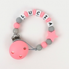 Cadenita de silicona Estrella Rosa Candy Personalizada 