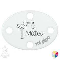 Broche Pinza Nombre + cigüeña