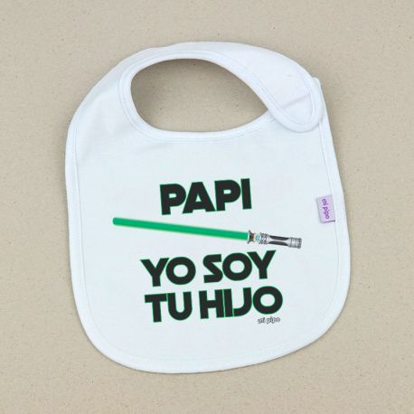 Babero Divertido Papi Yo soy tu Hijo verde