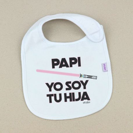 Babero Divertido Papi Yo soy tu Hija Rosa