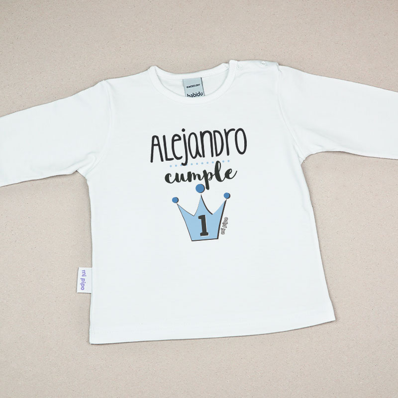 Pack de cumpleaños personalizado corona + camiseta infantil