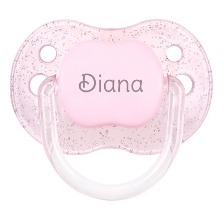 Chupete New Classic Personalizado Purpurina Rosa