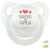 Chupete Baby Deco Blanco corazones rojos Navidad es Familia