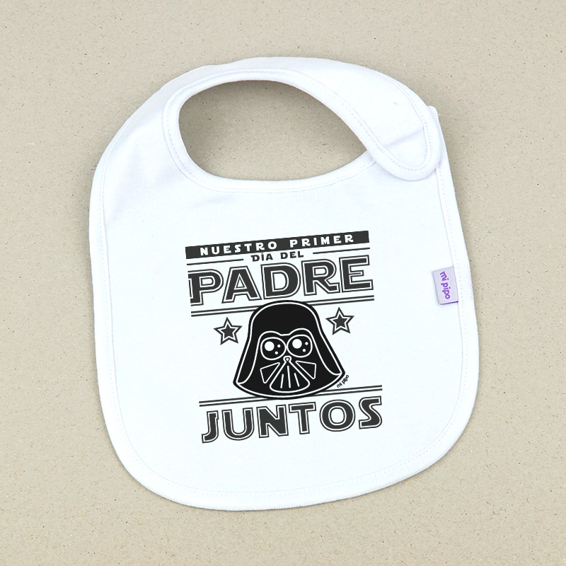 Babero Divertido Nuestro primer día del Padre juntos Darth Vader - mi pipo