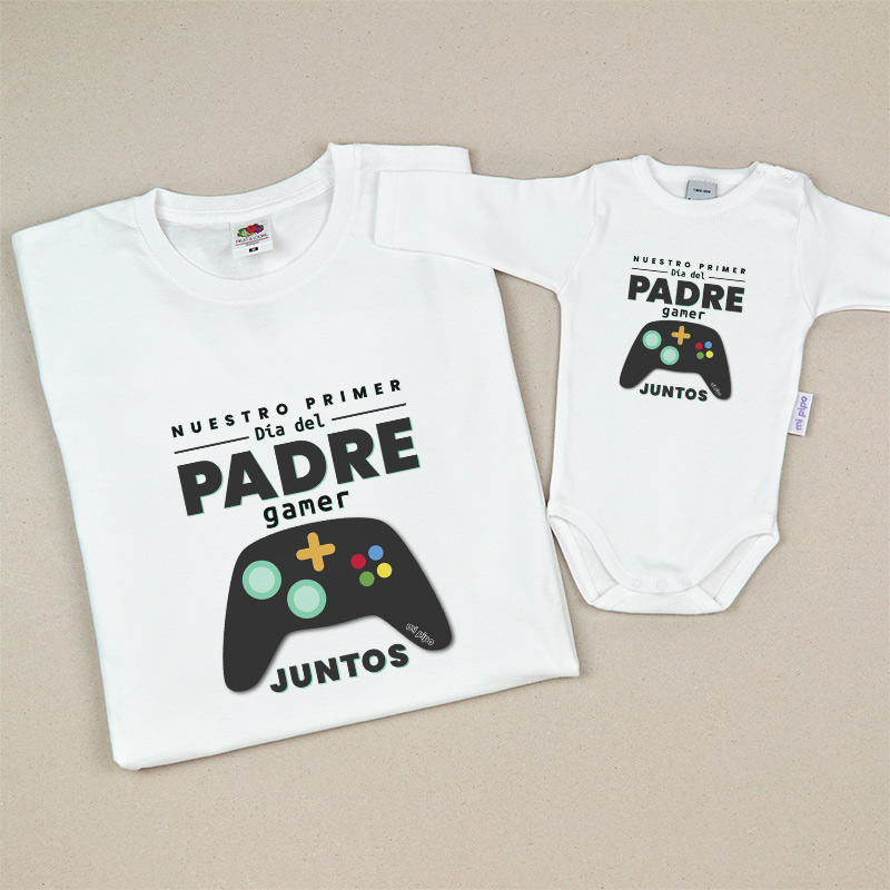 Pack 2 Prendas Nuestro primer día del Padre Gamer juntos - mi pipo