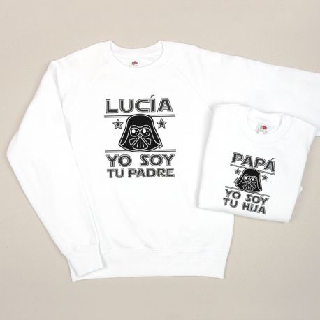 Pack 2 Prendas Personalizadas (Nombre) Yo soy tu Padre / Papá yo soy tu hij@ máscaras