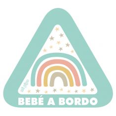 Adhesivo para coche Bebé a bordo Arcoíris