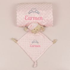 Pack Dou Dou y Manta Clásica Rosa Personalizado