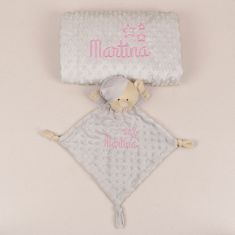 Pack Dou Dou y Manta Clásica Gris Personalizado