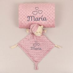 Pack Dou Dou y Manta Clásica Blush Personalizado