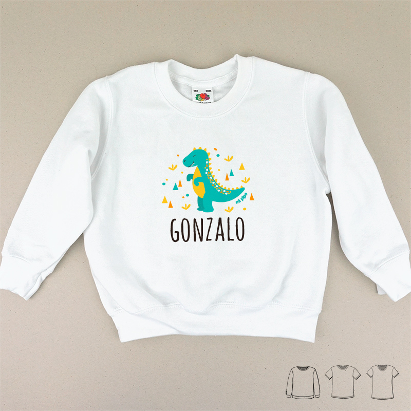 Camiseta o Sudadera Beb y Ni o a Personalizada Dinosaurio mi pipo