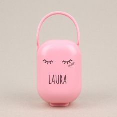 Cajita Portachupetes Personalizada Nombre + Pestañas