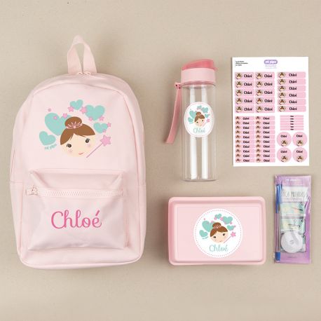 Personalized Pink "Bag to school" pack