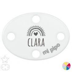 Broche Pinza Personalizado Nombre + Arcoíris