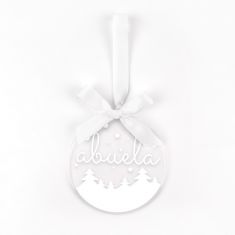 Bola Blanca Navidad metacrilato Personalizada, elige diseño