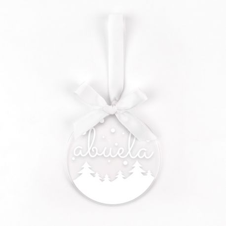 Bola Blanca Navidad metacrilato Personalizada, elige diseño