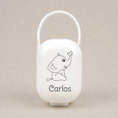 Cajita Portachupetes Nombre + Elefante
