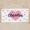 Toalla de baño Premium Corazón Rosa Caligrafía