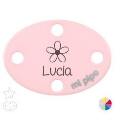 Broche Pinza Personalizado Nombre + Flor