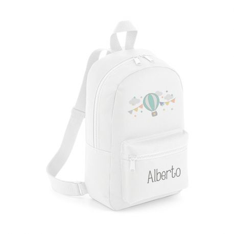 Mochila Medium Nylon Globo personalizada, color a elegir