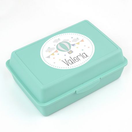 Cajita Porta Alimentos Menta Globo personalizada