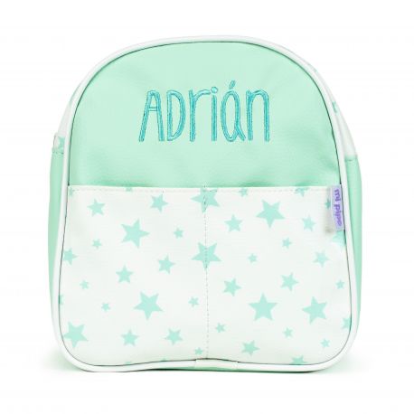 NUEVA Mochila Estrellas Menta Personalizada