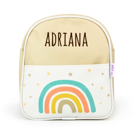 Mochila Arcoíris Soft Beige personalizada