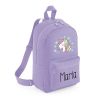 Mochila Medium Nylon Unicornio personalizada, color a elegir