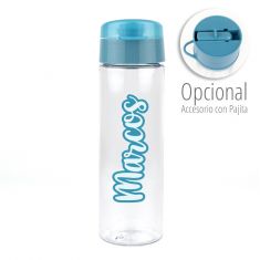 Botella Caligrafía Azul 600 ml personalizada