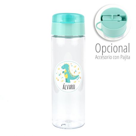 Botella Dinosaurio Menta 600ml personalizada