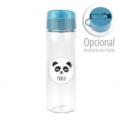 Botella Panda Azul 600ml personalizada