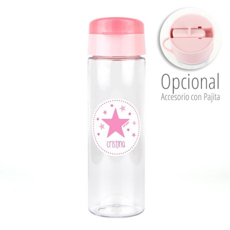 Botella Estrella Rosa 600ml personalizada