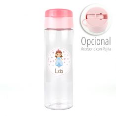 Botella Princesa Rosa 600ml personalizada