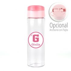 Botella School Rosa 600ml personalizada