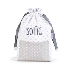 Personalized Grey Stars bag