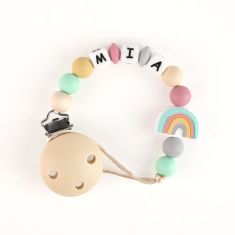 Cadenita de silicona Personalizada Arcoíris Beige