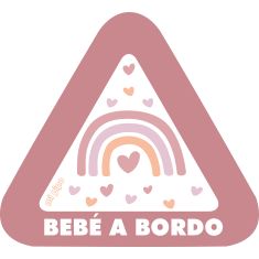 Adhesivo para coche Bebé a Bordo Arcoíris Blush