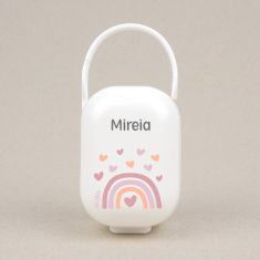 Cajita Portachupetes Deco Arcoíris Blush Personalizada