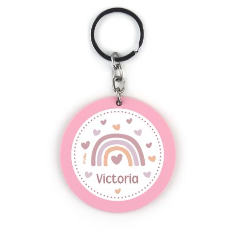 Llavero Metacrilato Redondo Arcoíris Blush Personalizado