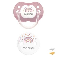 Denim Duo Baby Deco personalized Pacifier and Clip chain Pack