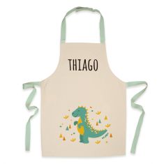 Delantal Infantil Algodón Premium Dino personalizado