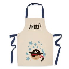 Delantal Infantil Algodón Premium Pirata personalizado