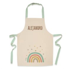 Delantal Infantil Algodón Premium Arcoíris personalizado