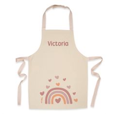 Delantal Infantil Algodón Premium Arcoíris Blush personalizado