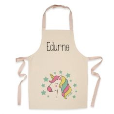 Delantal Infantil Algodón Premium Unicornio personalizado