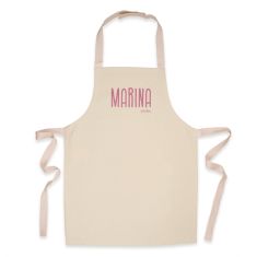 Delantal Infantil Algodón Premium Rosa personalizado