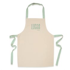 Delantal Infantil Algodón Premium Menta personalizado
