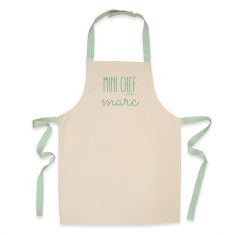 Delantal Infantil Algodón Premium Mini Chef Menta personalizado