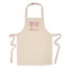 Delantal Infantil Algodón Premium Mini Chef Rosa personalizado