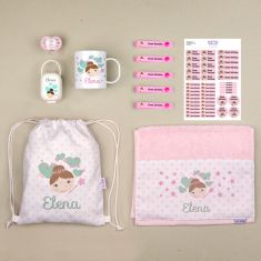Personalized Pink "Bag to school" pack